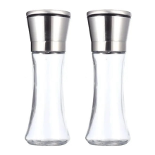 Nachfüllbares Salz- und Pfeffermühlen-Set mit sauberem Nachfüllen, aus Glas und mit großem Fassungsvermögen für Kochabenteuer drinnen und
