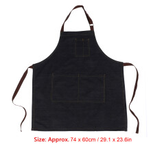 Unisex Denim Working Pockets Apron for Drawing Painting Restaurant Black