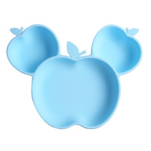 Piatto in silicone con scomparti divisi e ventosa, design a forma di granchio per pasti divertenti, silicone infrangibile senza BPA, piatto per
