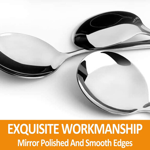 Unique Style Elegant Soup Spoons, Stainless Steel Classic Pattern for Modern Comfortable Dining 2
