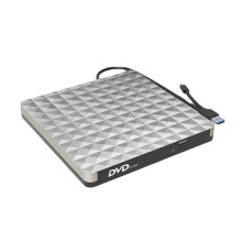 USB 3.0 Type-C External DVD Burner Writer Recorder DVD RW Optical Drive(Silver gray)