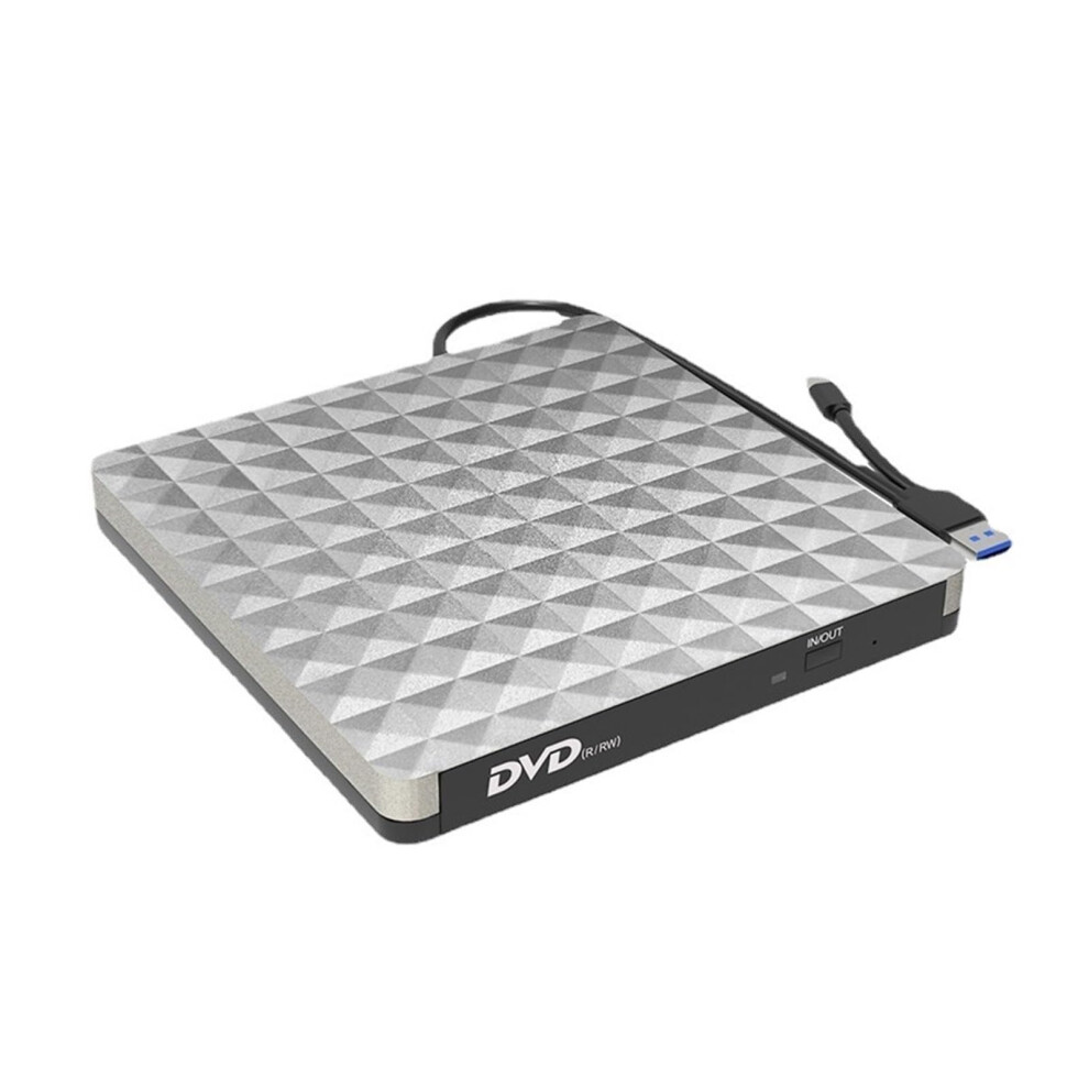 Usb 3.0 Type-C External Dvd Burner Writer Recorder Dvd Rw Optical Drive( Gray) Silver/Gray 9339159257845