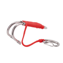 Taucher-Tauchgerät Edelstahl Drift-Haken mit Linie, doppelt, für Suchen, Rot
