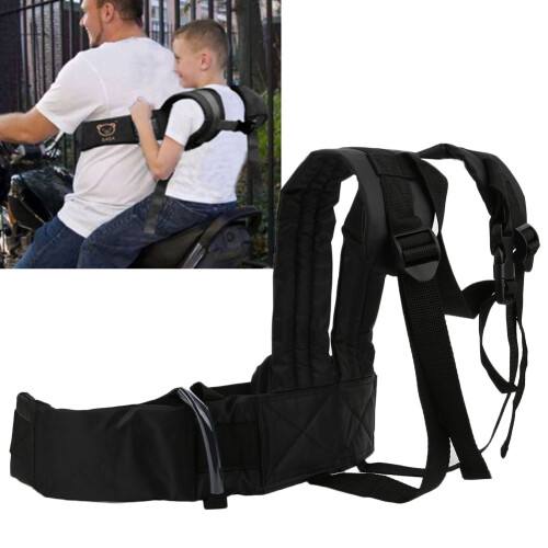 Durable Child Safety Strap Harness for E-Bikes - Adjustable Height Black 2