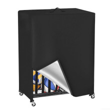 Garage Basketball Rack Cover with Waterproof 420D Oxford Cloth and Ventilation Side Panel, Suitable for Ball Storage Organizer (black)