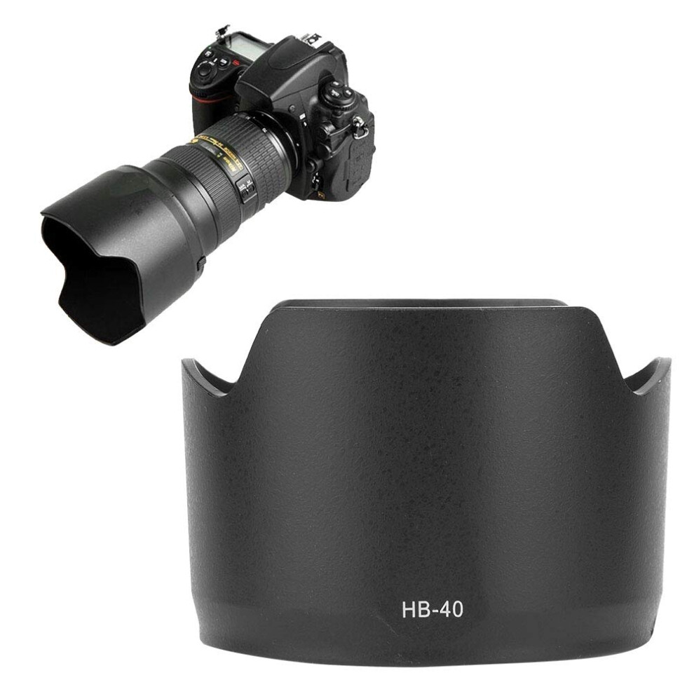 Camera Lens Hood,Hb-40 Abs Mount Lens Hood Replacement Eliminate Back Side ,For Nikon 24-70Mm Lens/For F2.8g Ed Lens Light 9323874993515