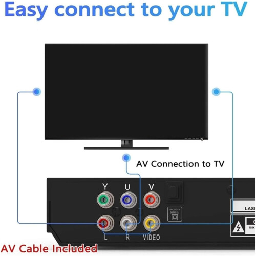 DVD Player, DVD Player for TV, DVD CD Discs Player AV Output Built-In USB Input Remote Control 1