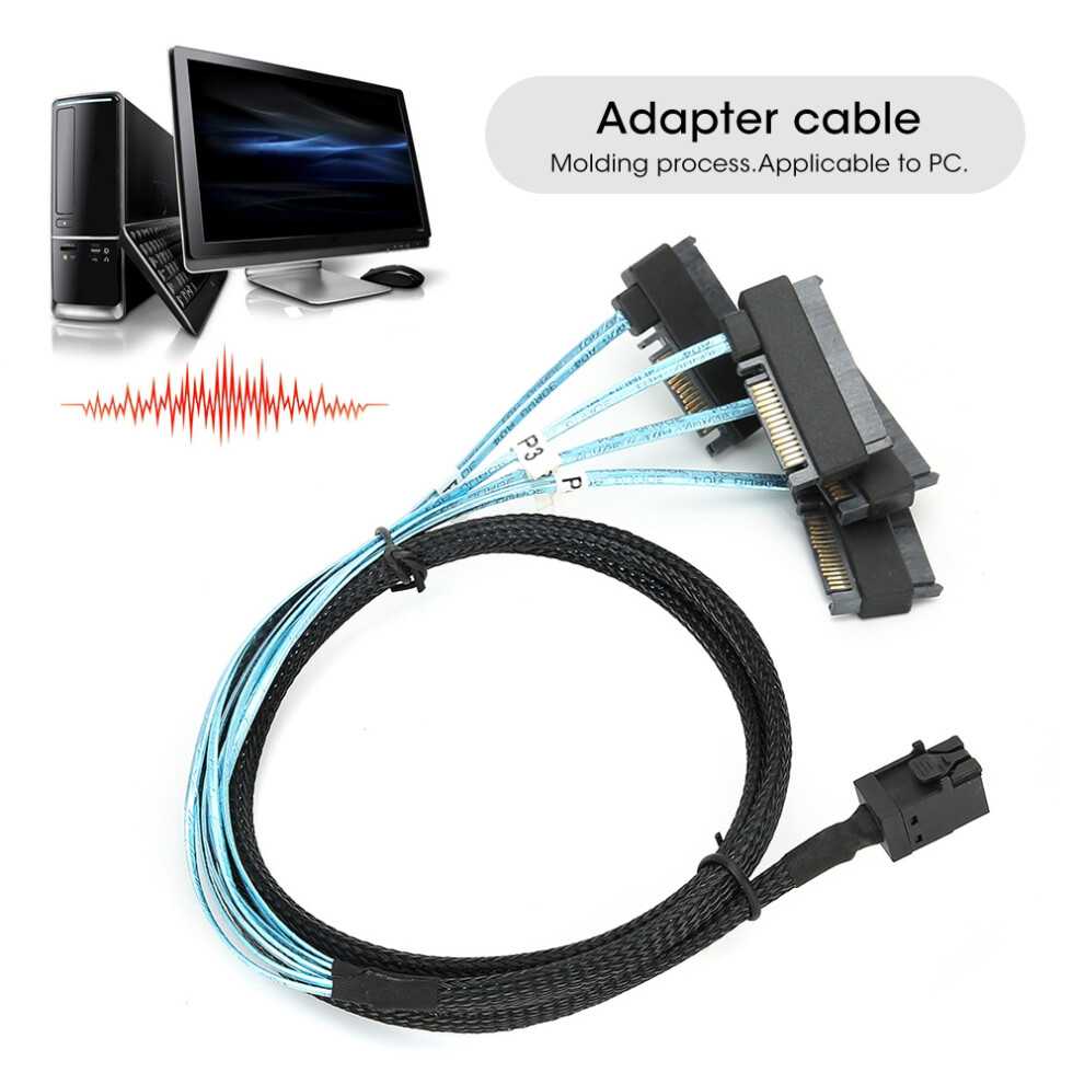 Mini Sas Sff-8643 To 29Pin Sff-8482 Adapter Cable 1M Internal Server Hard Disk 8351362010674