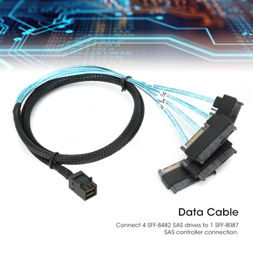 Mini SAS SFF-8643 to 29pin SFF-8482 Adapter Cable 1m Internal Server Hard Disk 2