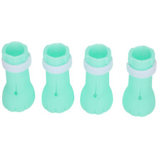 4Pcs Light Blue Silicone Cat Paw Protectors for Bathing & Nails