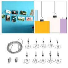 10Pcs Steel Photo String Clips, Silver Flower Wall Decor &amp; Postcard Hanger