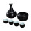 Sake Set with Heating, Cups And Bottle for Traditional Beverage, black 1