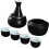Sake Set with Heating, Cups And Bottle for Traditional Beverage, black 5