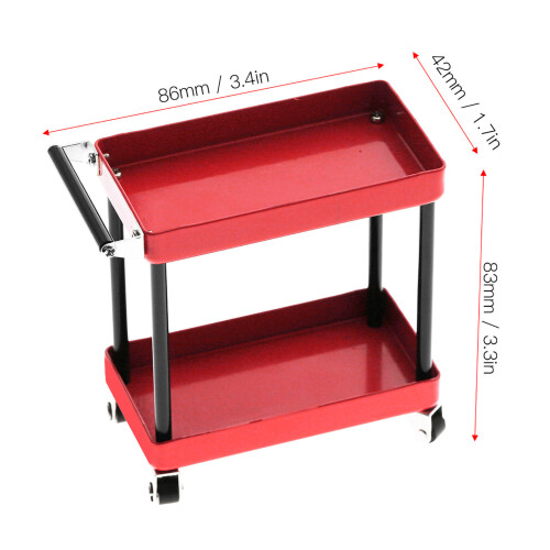 Compact Rouge 2-Tier Repair Trolley for Model Accessories 1