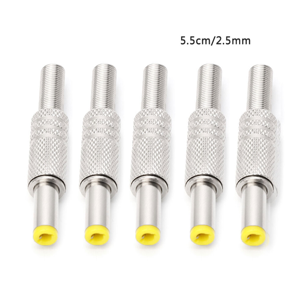 5.5X2.5mm Connector Adapter For Media Player Mp3 Mp4 Player Silver/Yellow 7732000149764