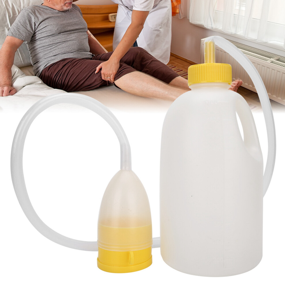 Men Urinal Bottle Portable 1700Ml With Pipe For Night Use 7651362017408