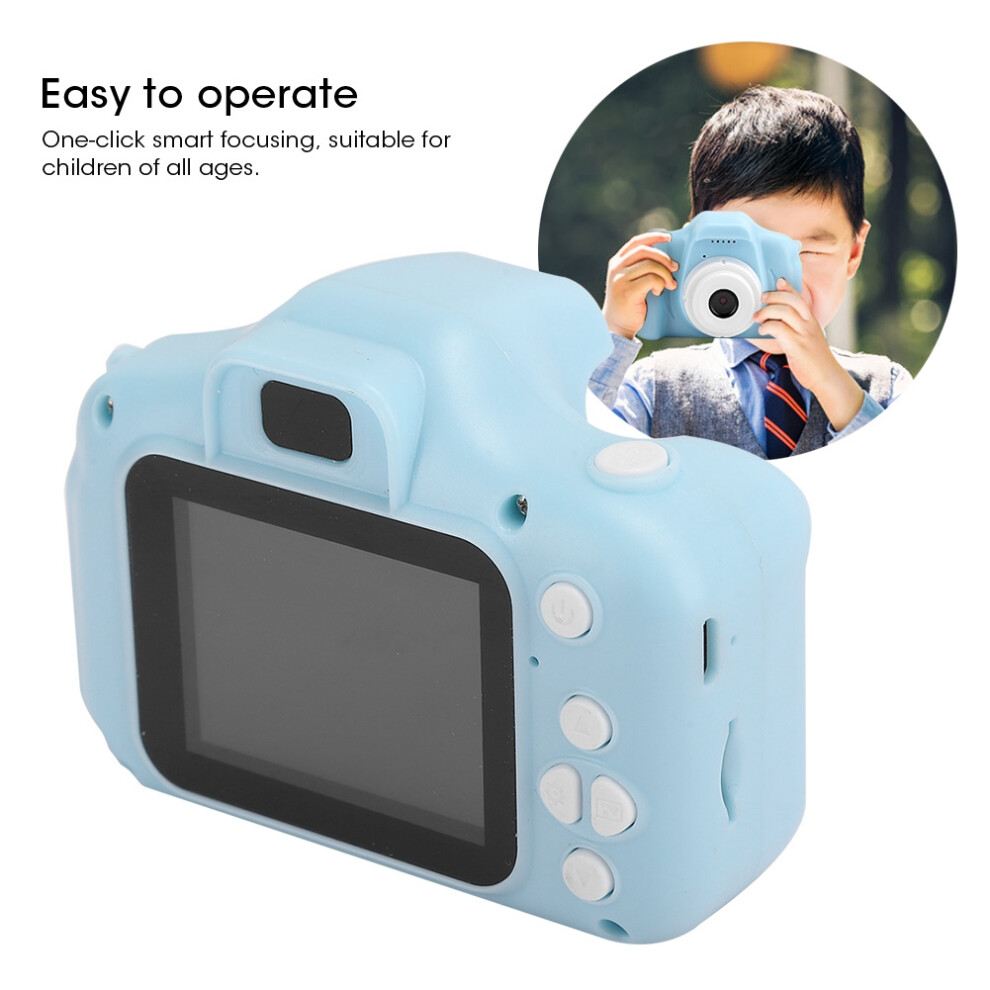 Cartoon Kids Camera With Lanyard Usb Export Strong Build - Blue 8431362013407