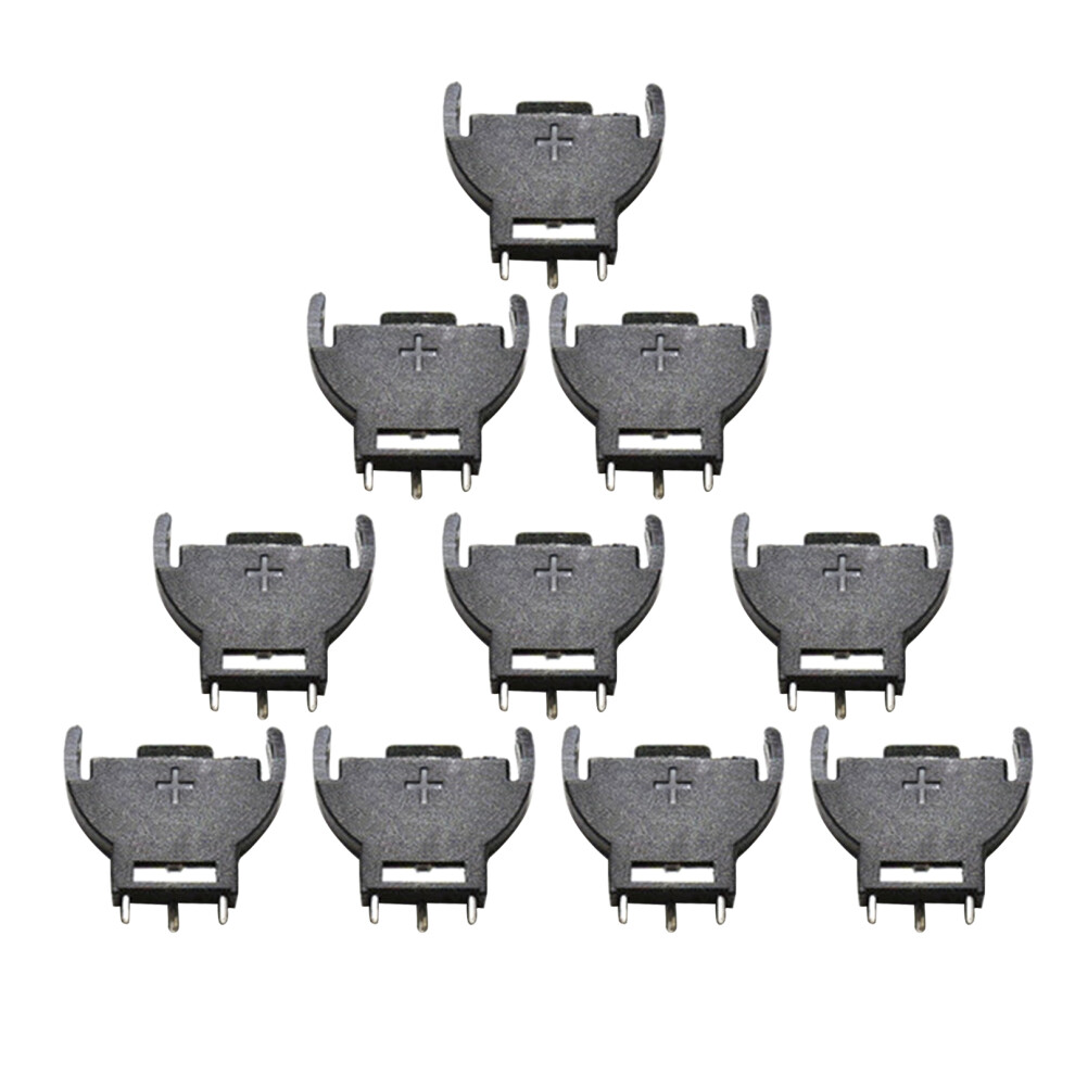 10Pcs Black Plastic Cr2032 3V Cell Coin Battery Socket Holder 7732000150685