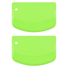 Spatule à bol surdimensionnée, coupe-pâte plate en plastique flexible avec bord en silicone vert antiadhésif, compatible lave-vaisselle,
