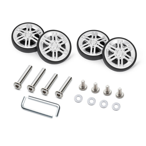4PCS Quiet Rolling Suitcase Wheels Practical Plastic-60 silver