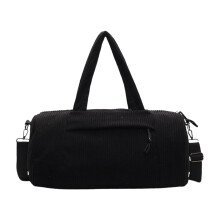 Multipurpose Workout Bag Corduroy Fabric Oversized Gym-Black