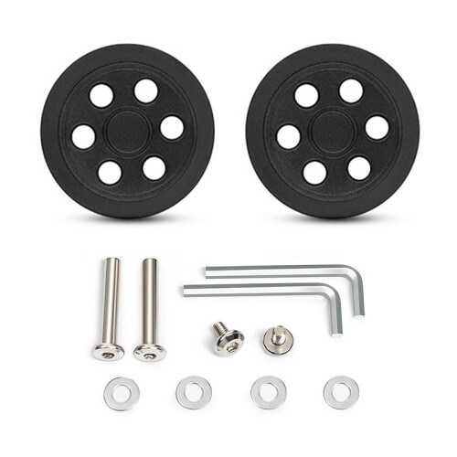 2PCS Quick Change Luggage Wheels Universal Fit Plastic-69 black