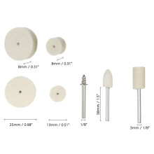 129pcs Polishing Tools Kit - Wool Felt Grinding Wheels, 25mm & 13mm
