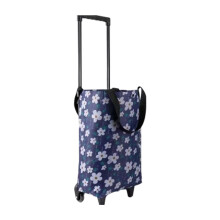 Adjustable Height Foldable Trolley Cart With-white flowers