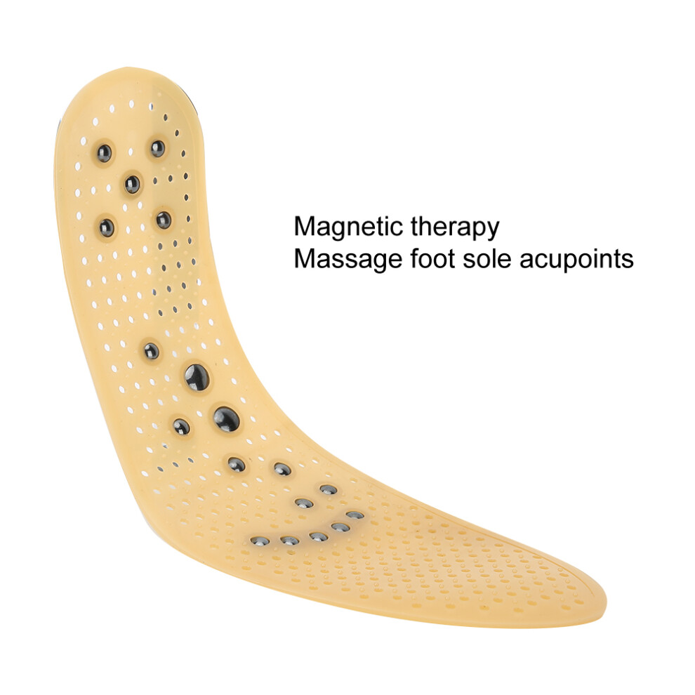 Yellow Magnet Therapy Insoles Breathable Foot Massage L 29Cm