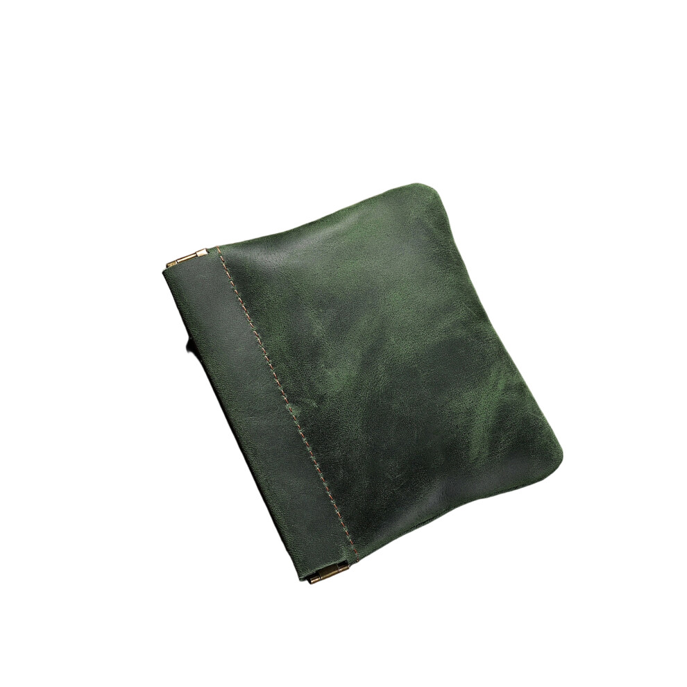 Mini Squeeze Fastener Pu Coin Purse Compact Unisex- Dark/Green 7754000352968