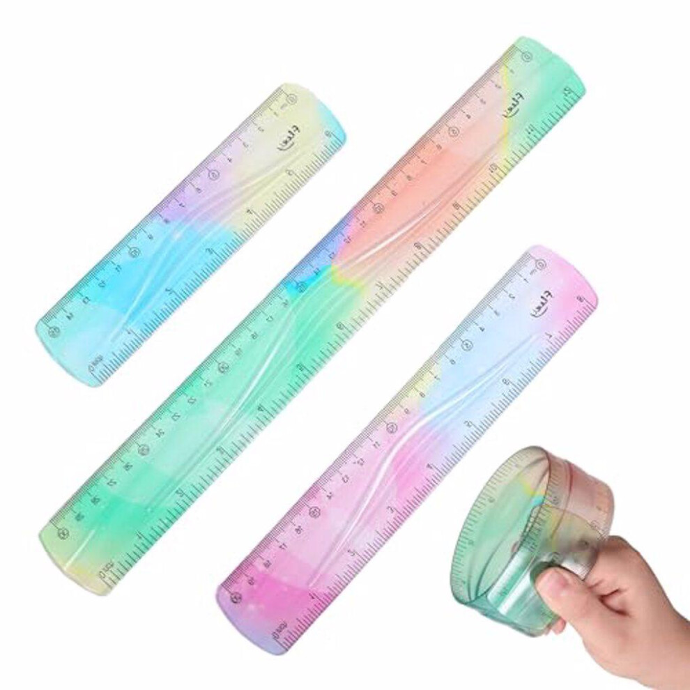 3piece Flexible Ruler Plastic With Clear Scale Easily Fits In Pencil-image-OPC-PMZR865-NEW