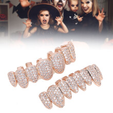 Teeth Set Hip Hop Prop Accessory Halloween Gift Brass Gold Silver Rose Gold