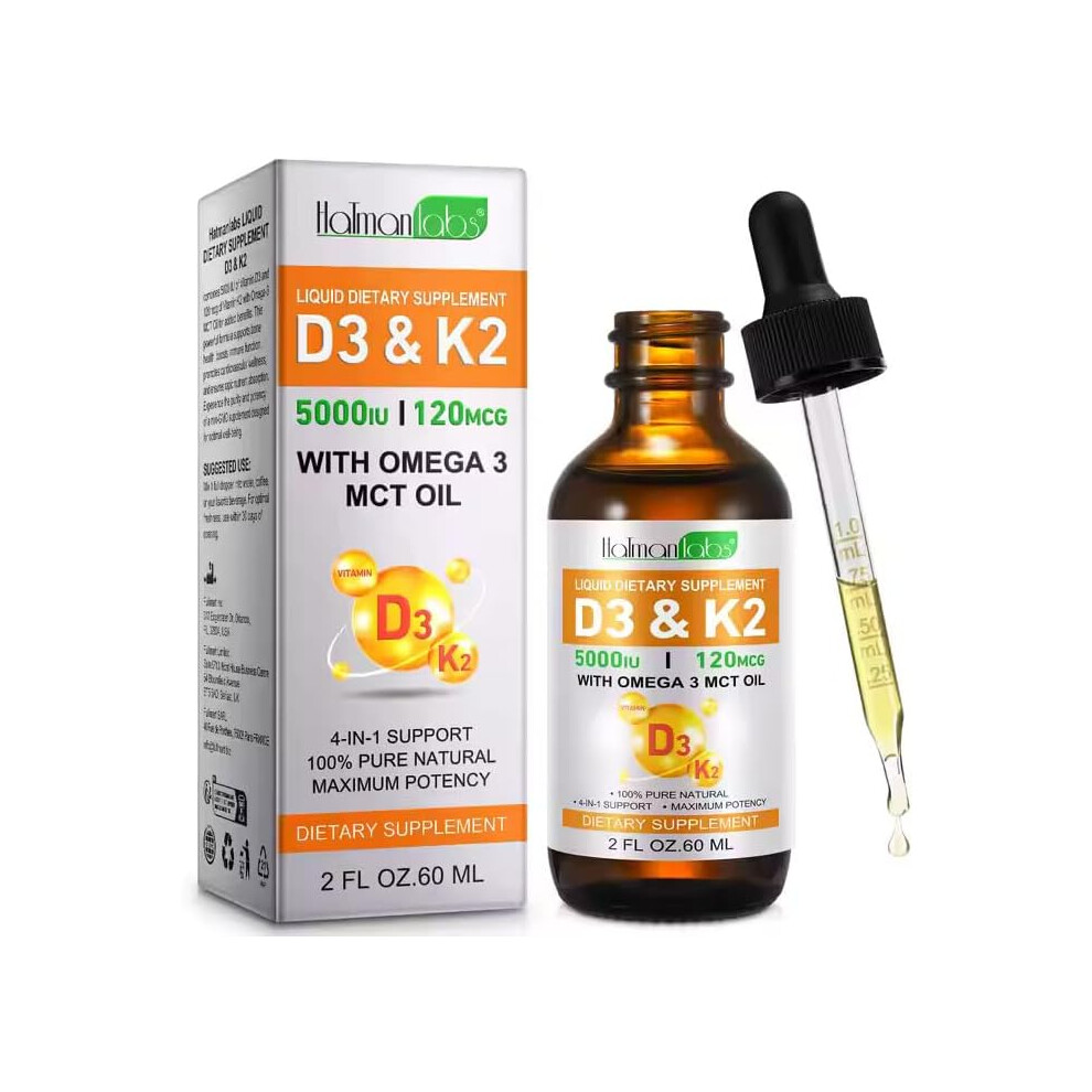 Unbrabded Vitamin D3 + K2 Liquid Supplement 60Ml