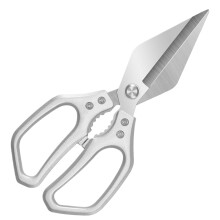 Kitchen scissors, stainless steel poultry scissors, multifunctional scissors for meat, salad, household Silver
