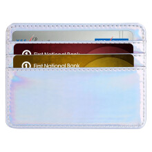 Portefeuille en cuir pour cartes de crédit, porte-cartes-Argent