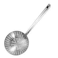 Feinmaschiger Edelstahl-Schaumlöffel mit ergonomischem Griff, hitzebeständig, für sicheres Schöpfen von Lebensmitteln und Abgießen heißer