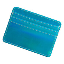 Portefeuille de cartes mince carte Pu pour étui-Bleu