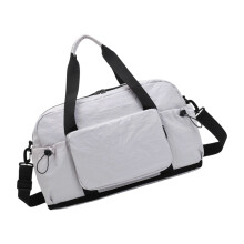 Practical Oxford Fabric Foldable Gym Bag Large Capacity-Gray