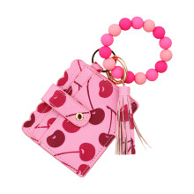 Decoratieve handgemaakte kralen sleutelhanger Modieus-roze rood