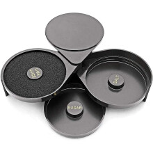 Cocktail-Kreationsbegleiter, eleganter schwarzer 3-stufiger Glasrandlöffel mit spülmaschinenfestem Design für professionelle Barkeeper.