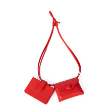 Afneembare Duals Pouch Portemonnee Kaarthouder Portemonnee-Rood