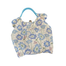 Ästhetische Canvas-Tragetasche, lässig, trendig,-Blumen blau