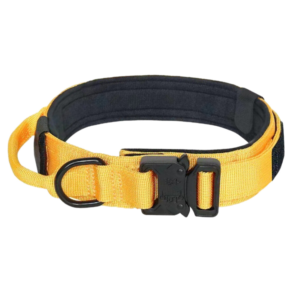 (yellow black, M) Nylon Adjustable Militaries Collar For Medium Large Dogs Stylish-image-OPC-PMZRPX6-NEW