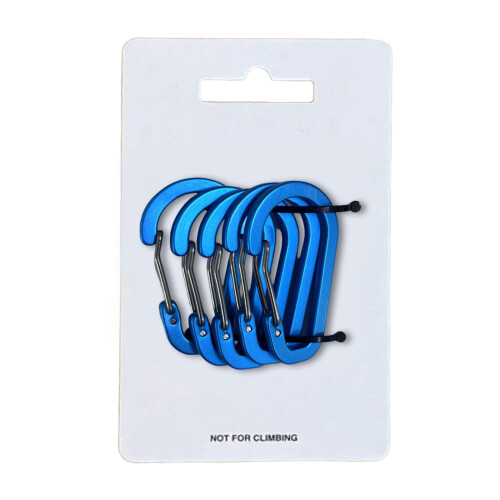 5Pcs Practical Spring Gate Carabiner Clip With Flat-Lake blue
