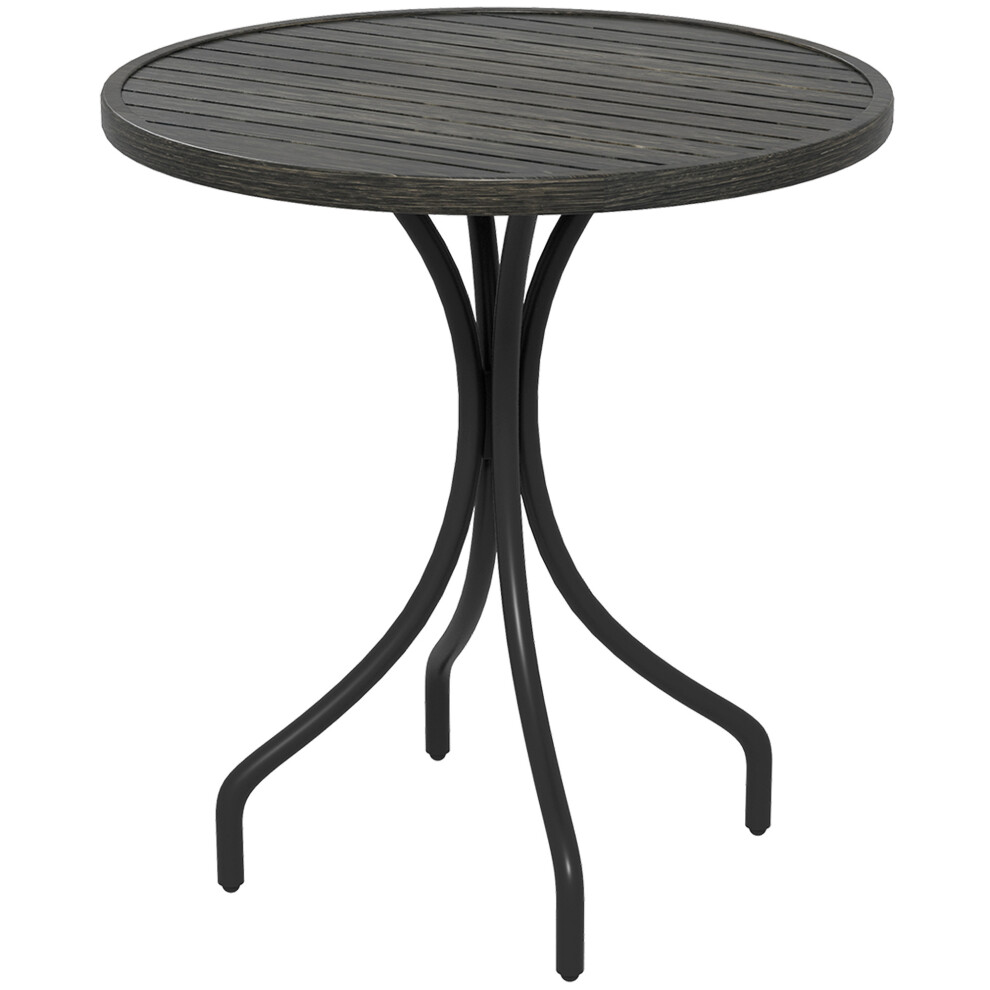 Grey Galvanised Steel Garden Table Î¦66cm Outdoor Weatherproof Compact Garden Furniture-image-OPC-PMZRTWS-NEW