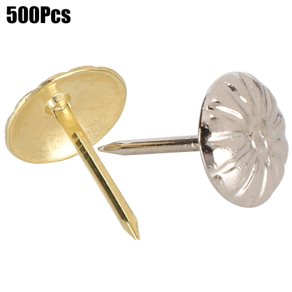 Durable 500Pcs 11X16mm Chrysanthemum Upholstery Nails For Sofa Decor 8461362039022