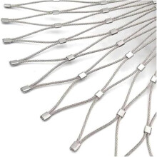 Flexible Stainless Steel Rope Net - 20cm Hole, 304 X-Type Garden Decorative Net for Farm & Ranch Fencing, Reusable 2.5x4m Heavy-Duty Solution