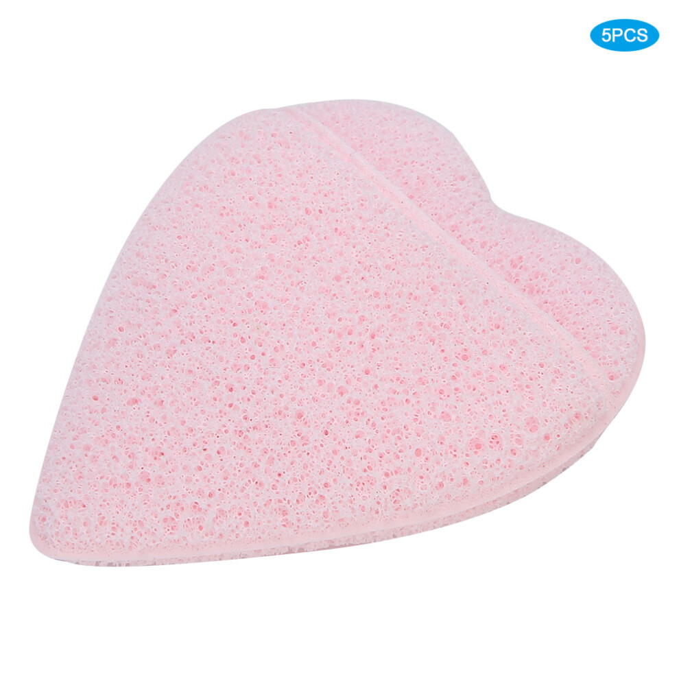 Light/Pink Heart Shaped Face Puff Exfoliating Makeup Removal Cleansing Sponge