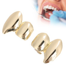 Bling Teeth Decoration 2pcs Set – Single Tooth for Halloween & Hip Hop Shows
