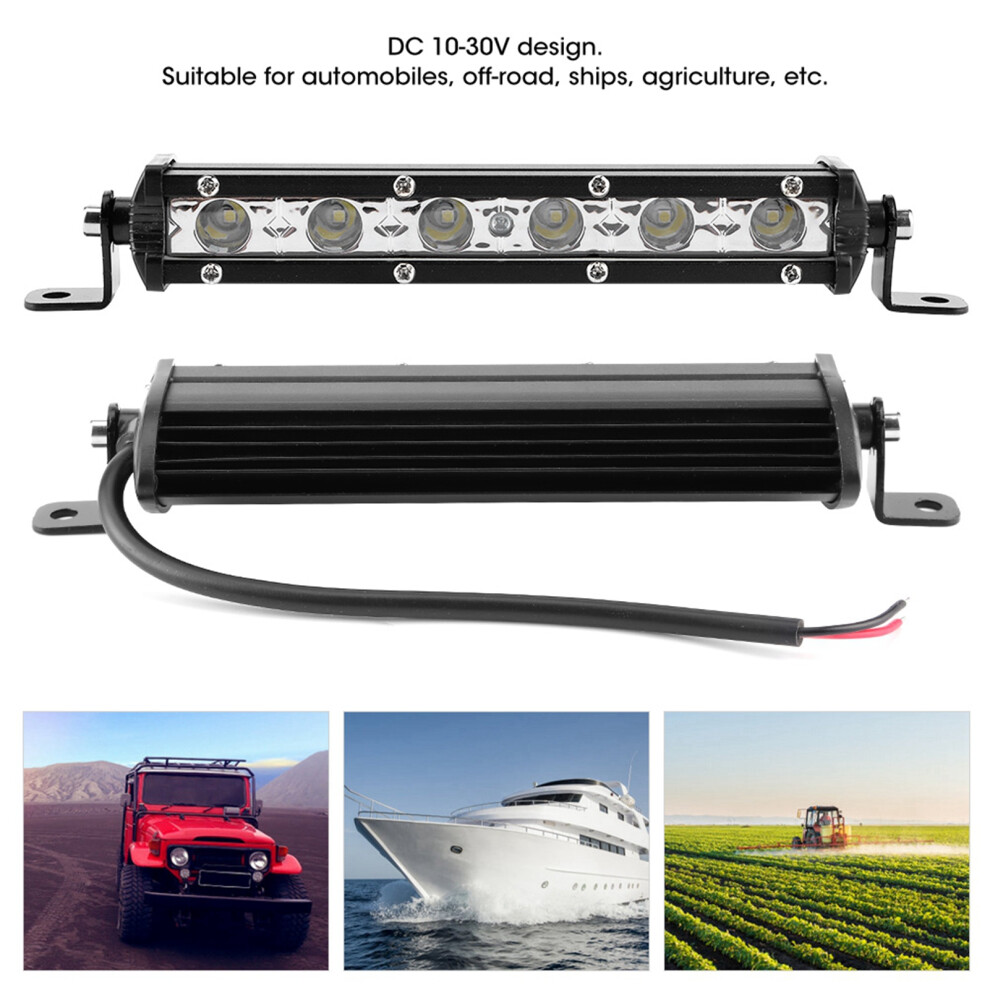 Ultra Slim 7In 18W 6Led Work Ip67 For Auto Offroad Marine White/Light 5061362041181